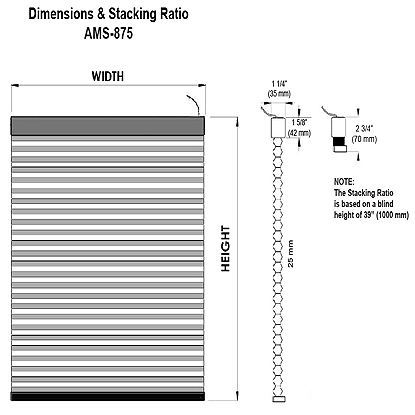 With  1¼” wide headrail and 1” wide cellular (honeycomb) fabric