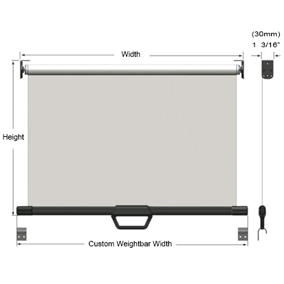 Open roll with exposed weight bar and hold-down hooks