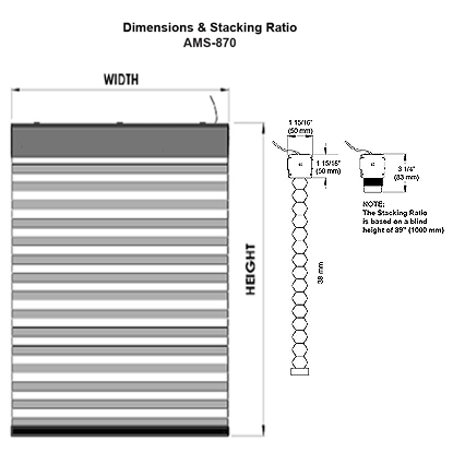 With 2” wide headrail and 1½” wide cellular (honeycomb) fabric
